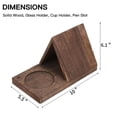 thumbnail image 4 of Librería trípode de madera maciza con espacio para tazas y dispositivos | Estantería personalizada para sala de estar o dormitorio, 4 of 9