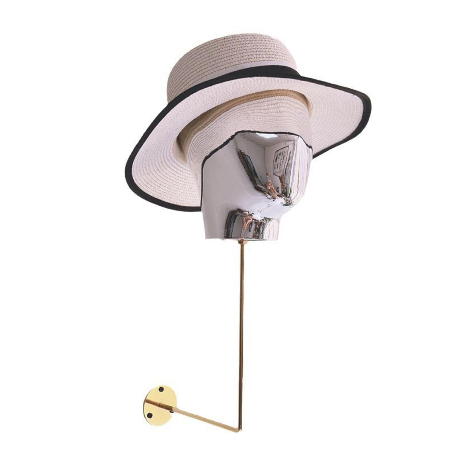 Gazechimp Wall Mount Mannequin Head Hanging Display Stand for Hairpieces Cap Salon argent