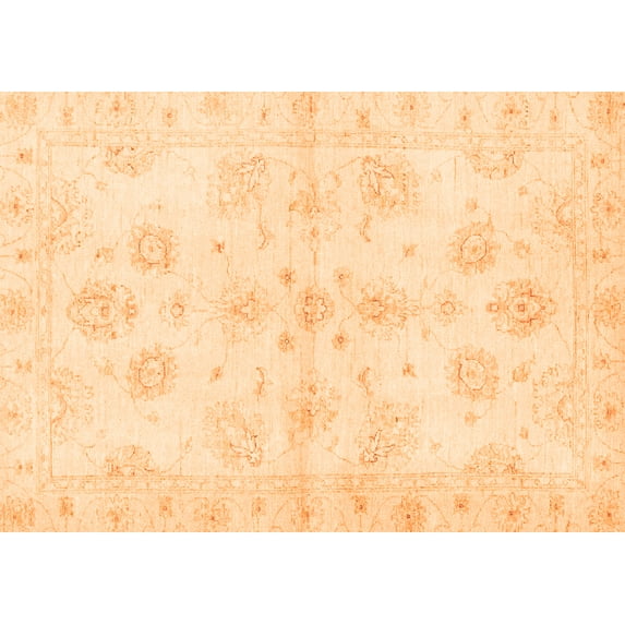 Ahgly Company Indoor Rectangle Oriental Orange Traditional Area Rugs, 4' x 6'