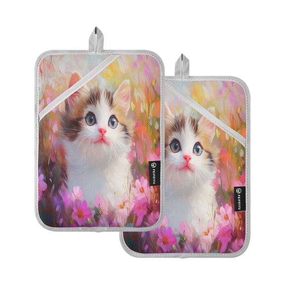 BZSMCE Pot Holder Oven Mitts Cooking Baking Floral Dreamer Creative Pattern Size:7x9.8in