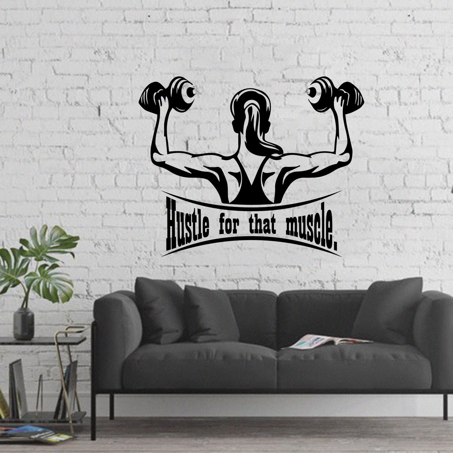Push Yourself Workout Quote Wall Decal Sticker Gym Bodybuilding Fitness Centre 