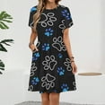 thumbnail image 2 of Dog Paw Print Sundress Short Sleeve Dress Summer Women Clothes Dress for Women Dresses, 2 of 7