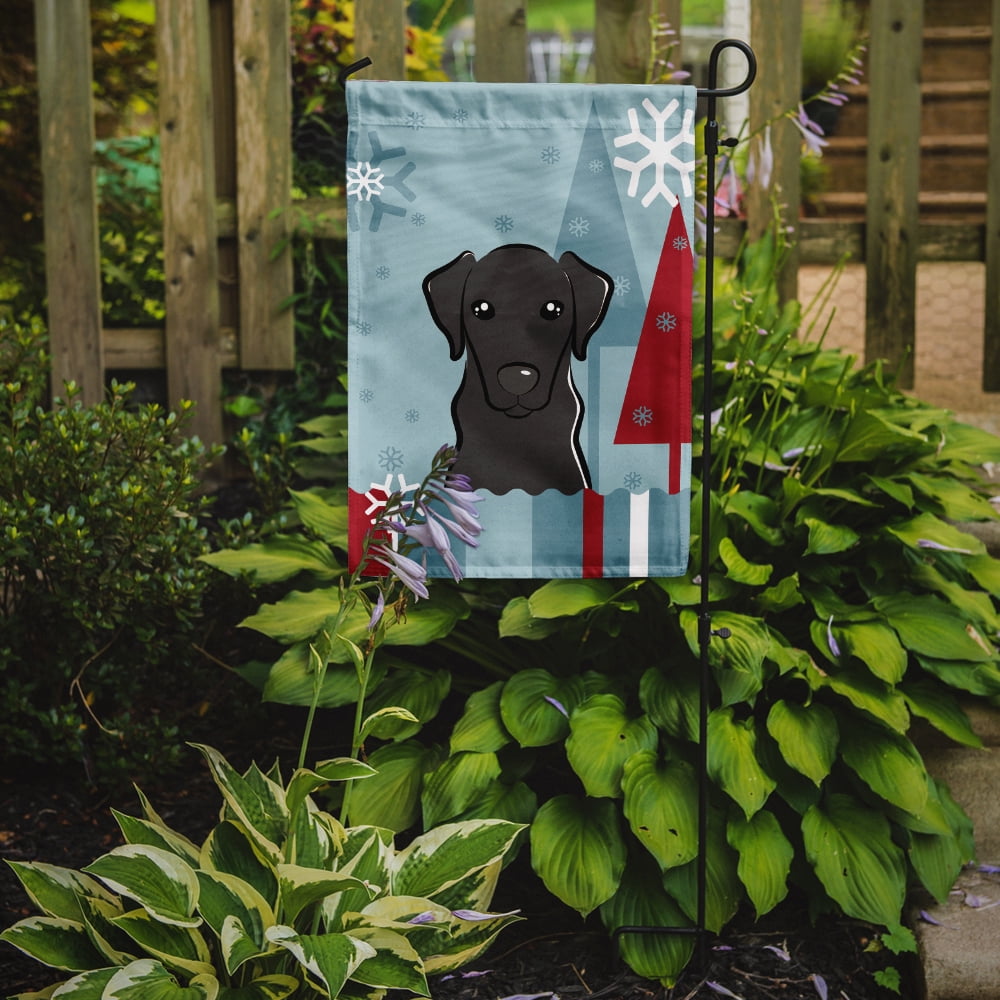 Caroline's Treasures BB1731GF Winter Holiday Black Labrador Flag Garden Size , Small, multicolor