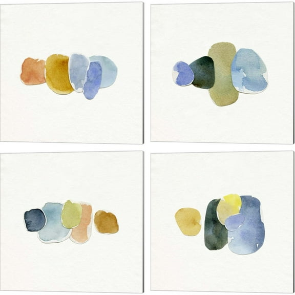 Great Art Now Doucet Collage by Emma Caroline 4 Piece Canvas Art Set Each 14W x 14H