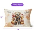 thumbnail image 4 of Hello Fall Golden Retriever Scarf Welcome Autumn with Leaves Pumpkins Pillow Cushion Double Sided Goldens Dog Lover Gifts Idea Throw Pillow - 00011, 4 of 4