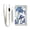Blue Irises Colored Glass, variant on Nylon Trifold Card Wallet with ID Window Zipper Pocket for Men Women Teen Car Trucks Boats Planes