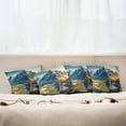 thumbnail image 7 of Ambesonne Lake Throw Pillow Cover 4 Pack, Dreamy Art Snowy Mountains Sun, 20", Sea Blue Dark Khaki, 7 of 7
