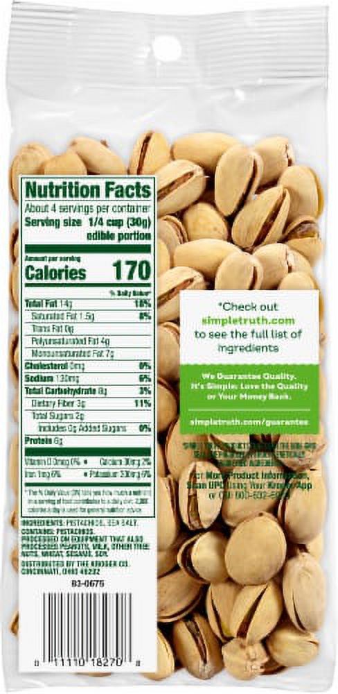 2X - Simple Truth Roasted & Unsalted Pistachios