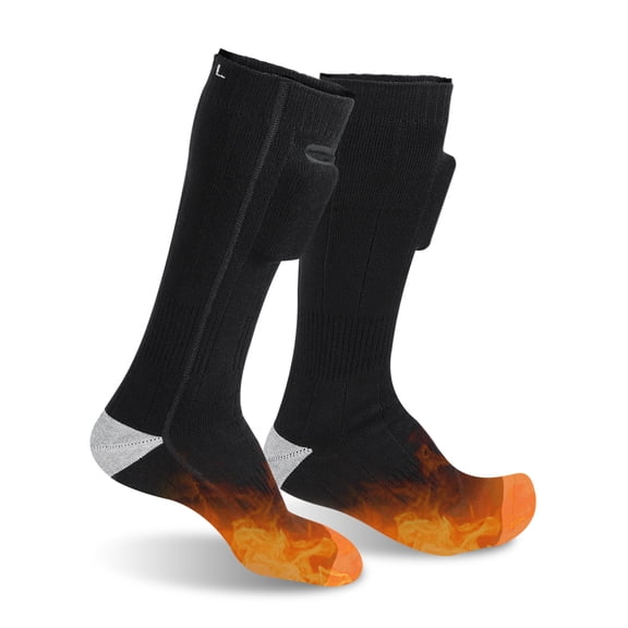 HOM Heated Socks with Rechargeable Electric Battery for Men & Women - Perfect Winter Gift Foot Warmer for Skiing, Fishing, Camping, and Outdoor Use
