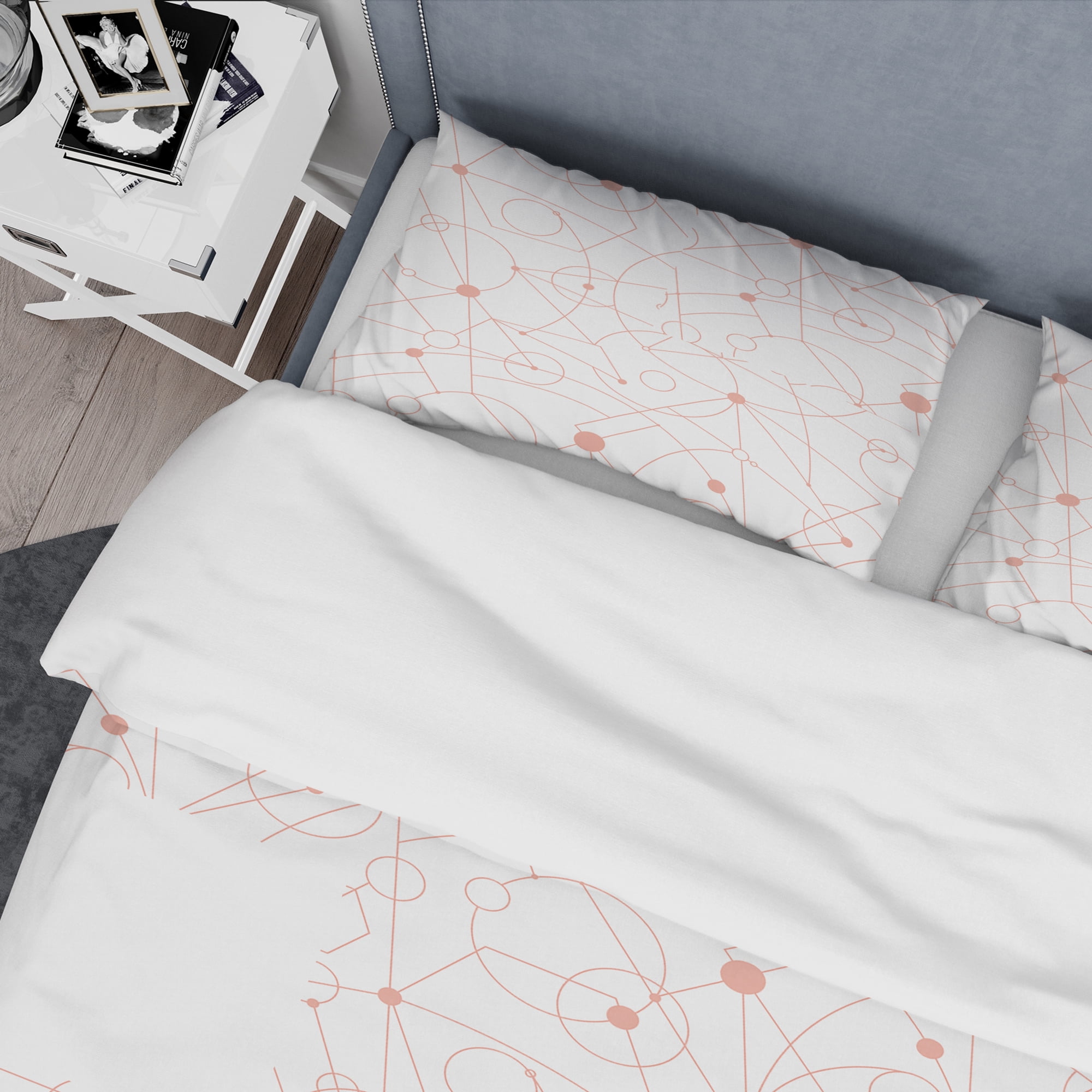 Designart 'Retro Geometric Grid II' Mid-Century Modern Duvet Cover Set