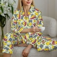 thumbnail image 6 of Pofeuu Hippopotamus Print Womens Pajamas Set Long Sleeve Sleepwear Button Down Nightwear Soft Pj Lounge Sets Button Down Pajamas Women-XX-Large, 6 of 7