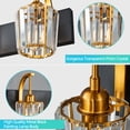 thumbnail image 5 of LMQNINE 3-Light Modern Bathroom Sconce,Vanity Light with Crystal Accents,Over-Mirror,BlackGlod, 5 of 7