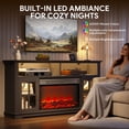 thumbnail image 3 of SESSLIFE Fireplace TV Stand for 65 Inch TV, LED TV Console with 30''Electric Fireplace, Entertainment Center Television Table for Living Room or Bedroom, Black, 3 of 9