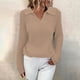 thumbnail image 1 of Puntoco suéter moda mujer invierno sólido manga larga Pullove cuello pico Casual suéter tops liquidación de Navidad Puntoco Puntoco-2178, 1 of 8