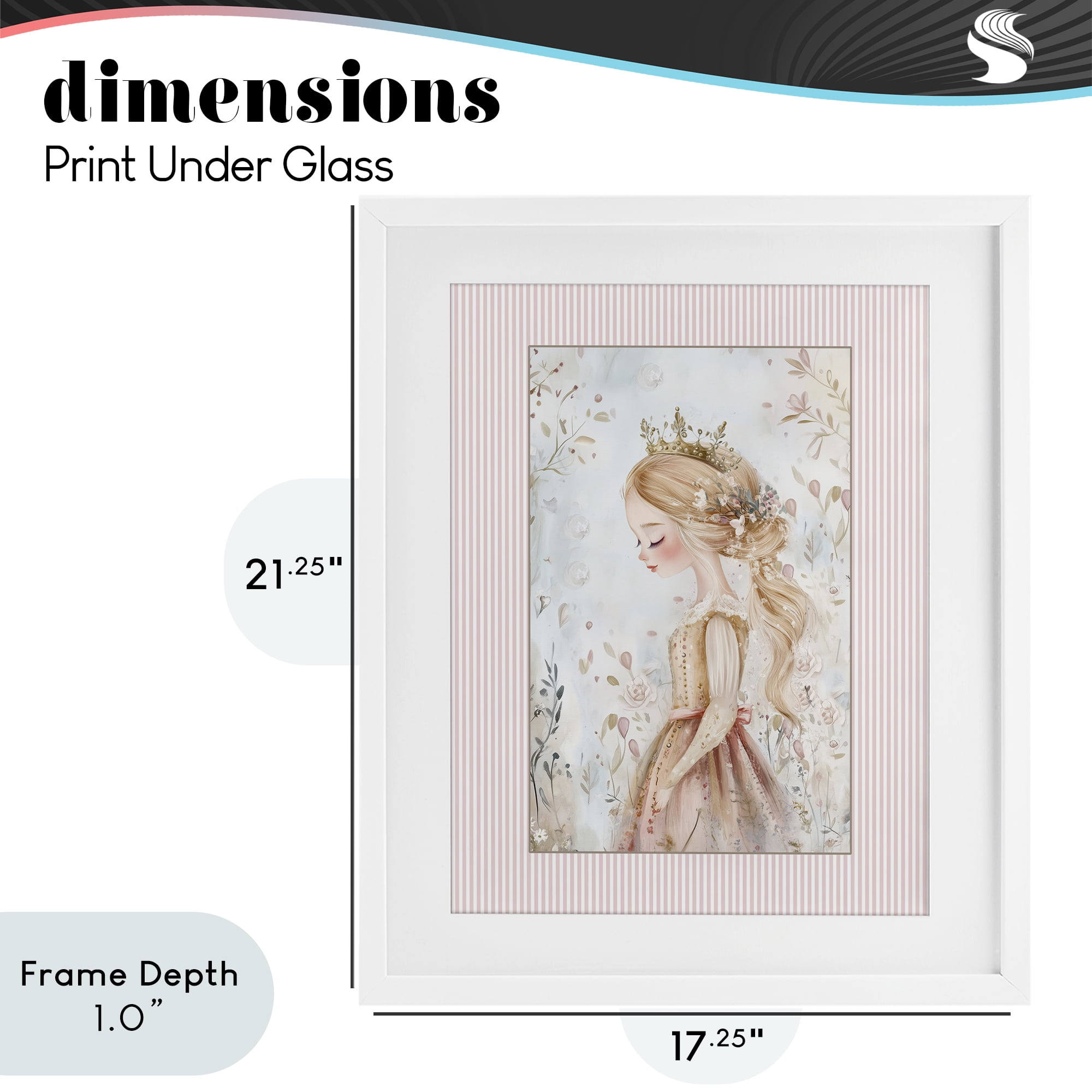Stupell Industries Enchanted Dreams Princess White Framed Print Under Glass, design by Christine Simpson Art