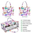 thumbnail image 2 of Large Capacity Tote Bag,White Colorful Butterfly Pattern Handbag Fashion Luxury Tote Bag,15.7"x13"x 5.1" Inches,Laptop Compatible, 2 of 6