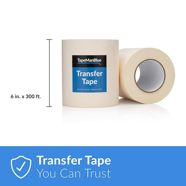Transfer Tape for Vinyl, 6 inch x 300 feet, Paper with Medium-High