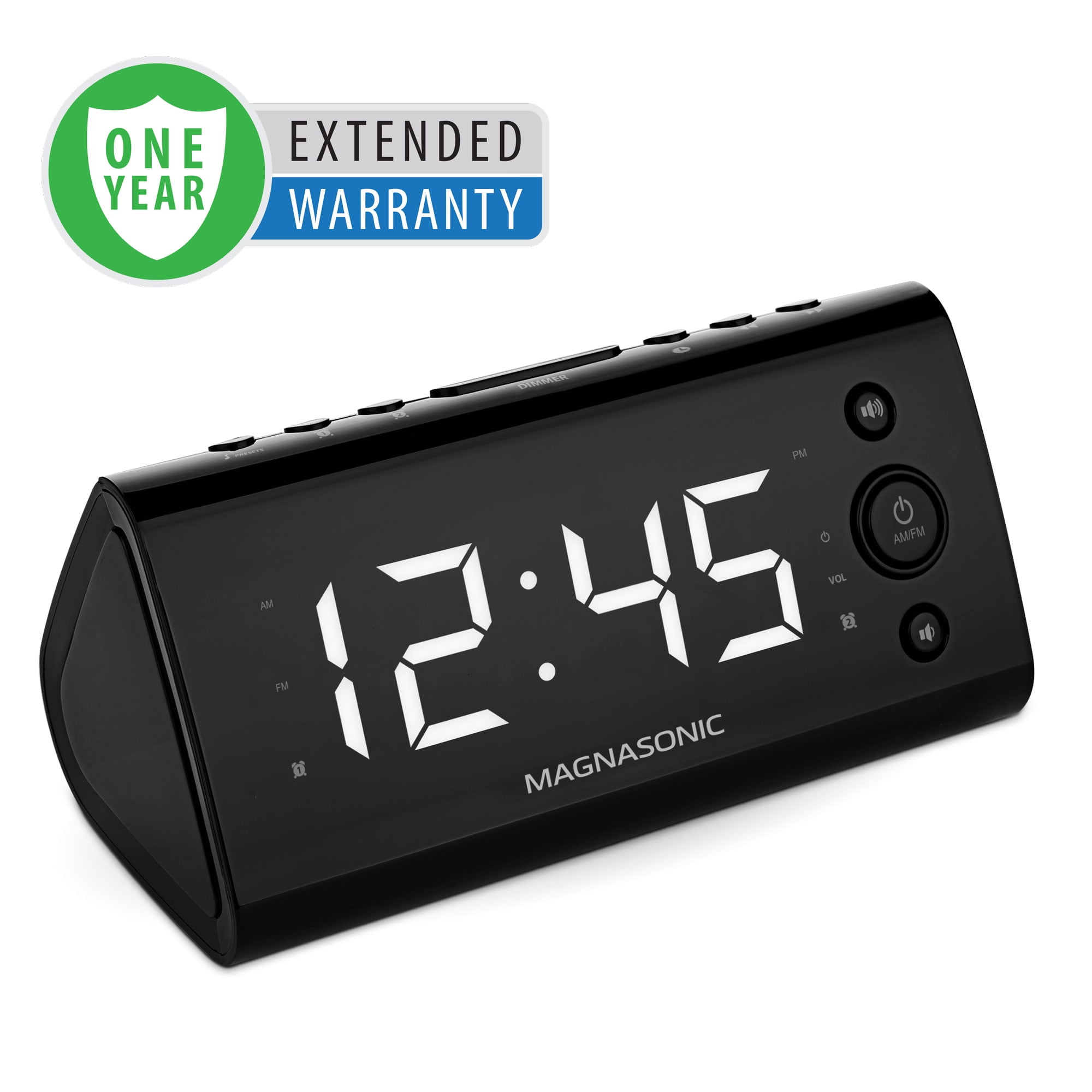 Magnasonic Alarm Clock Radio with USB Charging 1 Year Extended