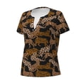 thumbnail image 2 of Naloa Leopard Print Print T-Shirts Short Sleeve V Neck Tees for Women Fashion Tops Trendy Lightweight Soft Casual Summer Outfits Clothes, 2 of 5