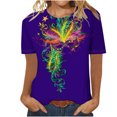 thumbnail image 2 of Fankiway Mode Féminine Carnaval Imprimé Col Rond Manches Courtes T-Shirt Décontracté Haut Manches Courtes Hauts Liquidation Chemises Femmes Manches Courtes, 2 of 3