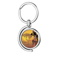 thumbnail image 1 of Sabana Africana de las mujeres vestidos de negro Rotating keychain Metal Keyring Holder, 1 of 2
