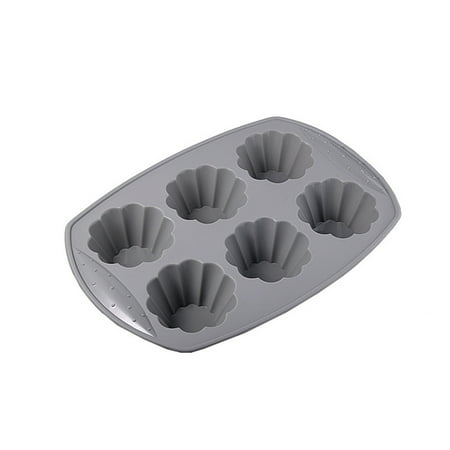 

Jygee 6 Cavity Silicone Cake Mold DIY Chocolate Muffin Cup Baking Tool Lace Cookie Bakeware Candle Mould Kitchen Gadgets Gray