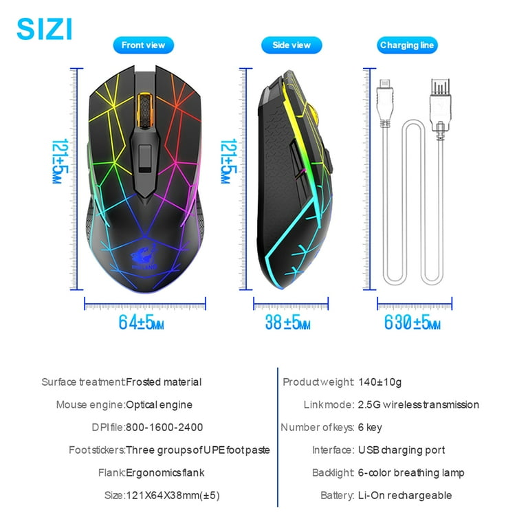 Wireless Gaming Mouse Rechargeable Computer Mouse with Wireless Gaming Mouse Rechargeable Computer Mouse with