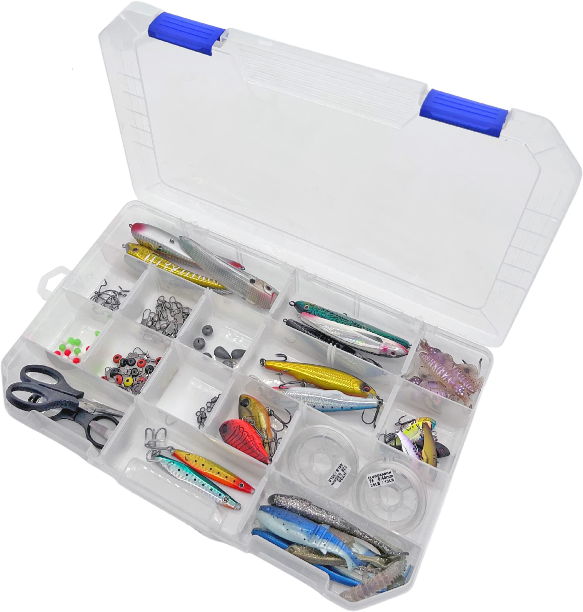 Large Plastic Tackle Box Storage Organizer 3700 Utility Tray With Adjustable Dividers 2 Pack