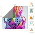 thumbnail image 2 of Uemuo Colorful Glitter Dagon Fruit Pattern Dish Drying Mat,16*18 inch Absorbent Dish Drainer Kitchen Counter,Large Size Dish Drying Pad for Countertops,Sinks,Draining Racks, 2 of 6
