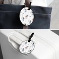 thumbnail image 7 of 2Pcs Leather Round French Bulldog Paris Cruise Luggage Tag with Privacy Cover and Name ID Tag - Suitable for Travel Handbags Backpacks School Bags Luggage Tags, 7 of 7