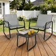 thumbnail image 2 of Casabay 3-Piece Outdoor Courtyard Furniture Set with Patio Chairs & Coffee Table, All Weather Outdoor Seating Breathable Fabric for Yard, Pool, Lawn, Light Gray, 2 of 7
