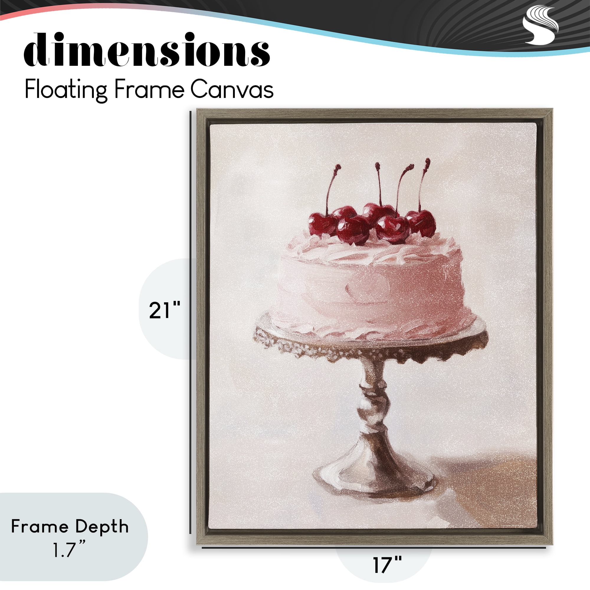 Stupell Industries Cherry Cake Delight Brown Framed Floater Canvas Wall Art, design by Svetlana Aleynikova