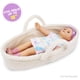 thumbnail image 2 of June Garden Cozy Dream Doll Bassinet - Baby Doll Portable Carrier - Fits for American Girl Dolls or Teddy Bears up to 18 - Cream White, 2 of 5