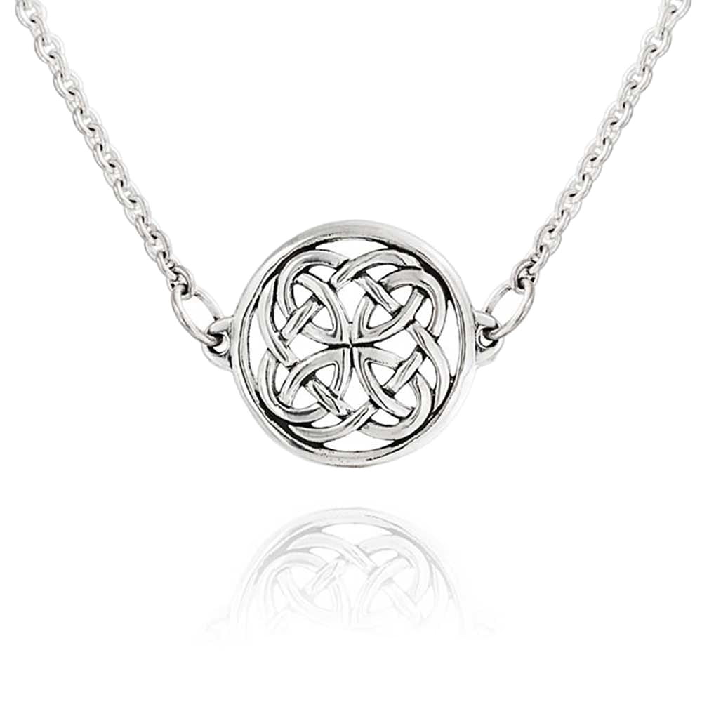 Bling Jewelry Large Round Irish Celtic Love Knot Pendant Necklace For