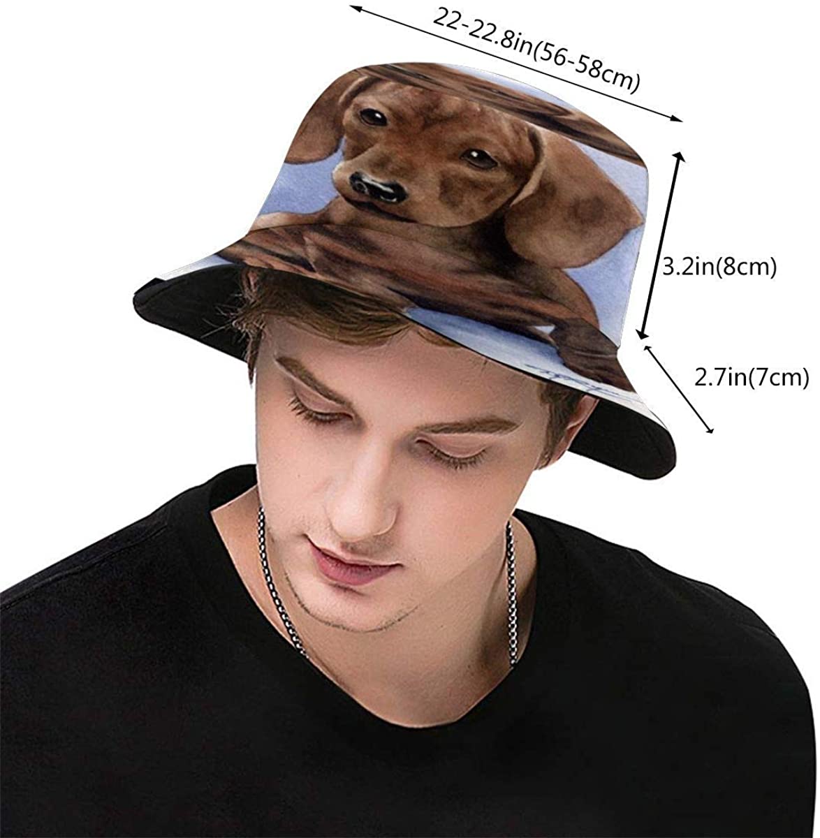 Bucket Hats for Women Dachshund Puppy 