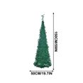 thumbnail image 4 of 5FT Pop up Christmas Tree, Gorgeous Pencil Christmas Tree Portable Green Tinsel Xmas Tree for Holiday Party Home Office Store Artificial Decoration(Without Lights), 4 of 5