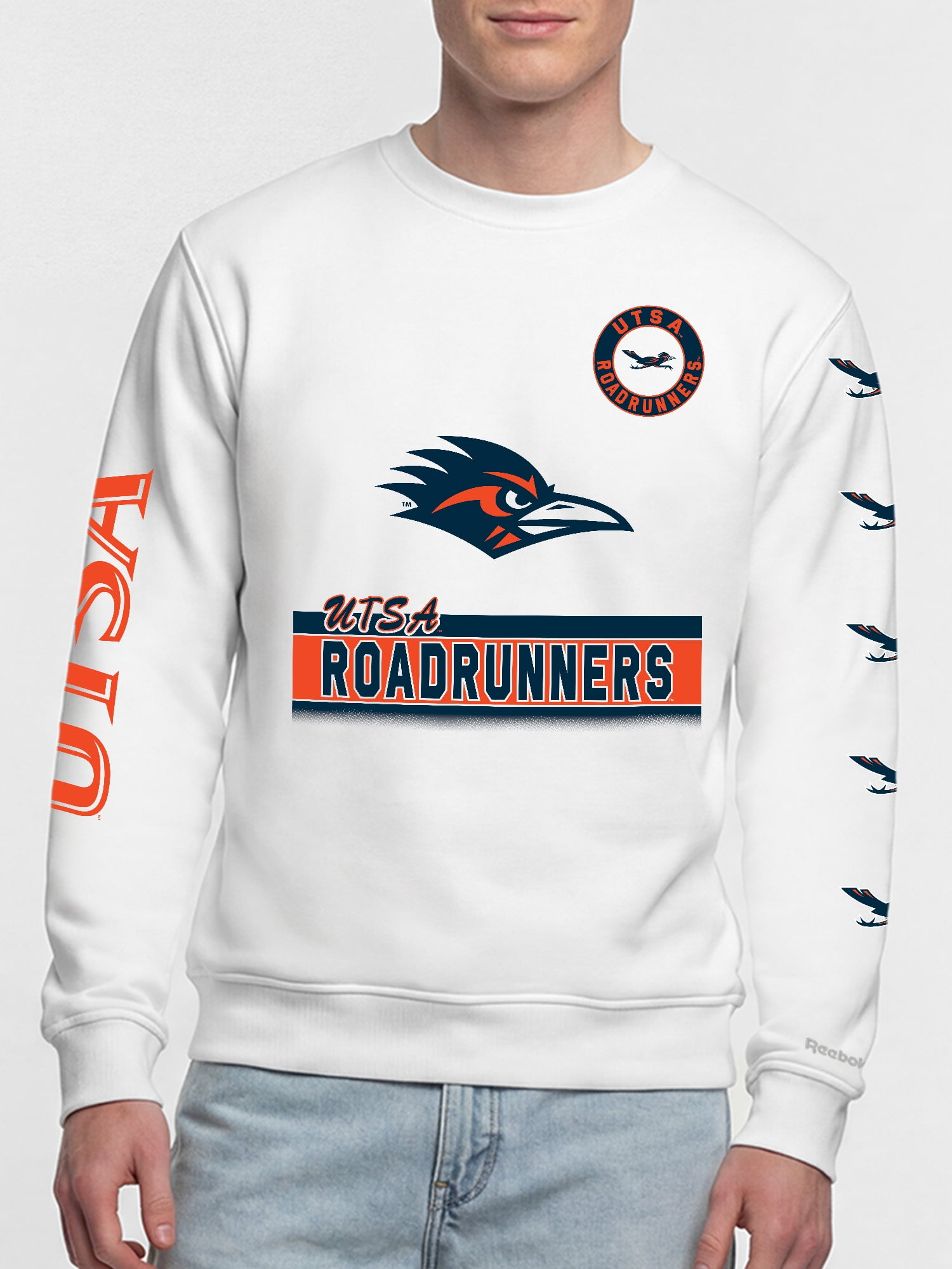 Texas San Antonio Roadrunners Reebok Mens White Crew Sweatshirt