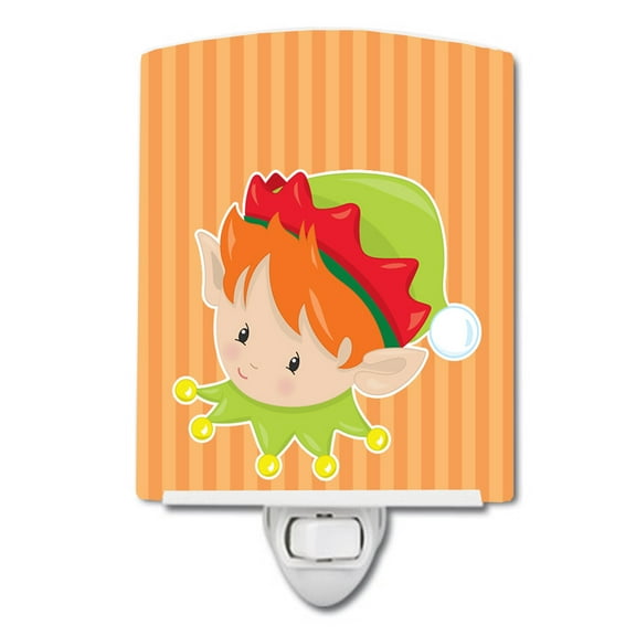 Caroline's Treasures BB8668CNL Christmas Ginger Boy Elf Ceramic Night Light, 6x4x3", multicolor