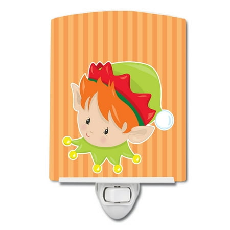 

Caroline s Treasures BB8668CNL Christmas Ginger Boy Elf Ceramic Night Light 6x4x3 multicolor
