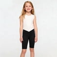 thumbnail image 5 of Babcutegg Girls Summer Fashion Cross Waist Athletic Shorts – Kids 4-14 Years Old, Casual Solid Color Sport Biker Shorts Black Size 8, 5 of 9