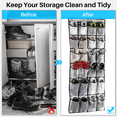 UUGEE Heavy Duty Over The Door Shoe Organizer, 24 Mesh Pockets, Metal