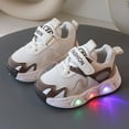 thumbnail image 2 of Durtebeua Toddler Light Up Shoes Boys, Kids Shoes Sport Sneaker LED for Toddles Boys Girls Khaki-01,2.5-3 Years, 2 of 6
