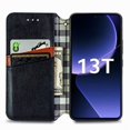thumbnail image 3 of For Xiaomi 13T / 13T Pro Cubic Grid Pressed Magnetic Leather Phone Case(Black), iPhone 13 Pro Max, 3 of 8