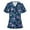 Blue, variant on Kayannuo Print Nursing Uniforms Scrub for Women Women Floral Short Sleeve V-neck Tops Working Uniform Casual Blouse