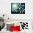 thumbnail image 4 of COMIO Canvas Wall Art for Bedroom Flower Canvas Picture Floral Tree Painting Almond Blossom at Starry Night Landscape Artwork Abstract Lake Blue Teal Yellow Canvas Print for Modern Home Living, 4 of 4
