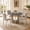 Gray-A, variant on Leovanni 48inch Rectangle Dining Table Set for 4 Modern Solid Wood 5-Piece Kitchen & Dining Room Set with Upholstered Chairs Pedestal Base, Gray