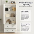thumbnail image 5 of 65" Tall Farmhouse Kitchen Pantry Cabinet with 2 Drawers, Storage Cabinet with 2 Doors & Adjustable Shelf, Handbag Storage Organizer for Living Room, Bathroom, Kitchen, White, 5 of 11