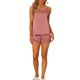 thumbnail image 1 of Conjuntos de pijama de satén para mujer INSPIRE CHIC con tirantes de encaje y pantalones cortos, 2 piezas, conjuntos de lounge de seda M color rosa loto, 1 of 6