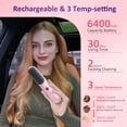 thumbnail image 6 of Foldable Mirror Brush Mini Portable Travel Cordless Negative Ionic Hair Straightener Brush and Curler 2 in 1 - Hot Comb Pink, 6 of 9