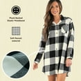 thumbnail image 6 of LazyOne Button-up Sleepshirt, Nightshirts for Women, Black & White Plaid, L/XL, 6 of 7